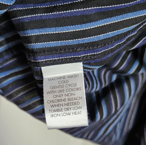 Men's Calvin Klein Striped Button Shirt Size Med - Picture 5 of 12